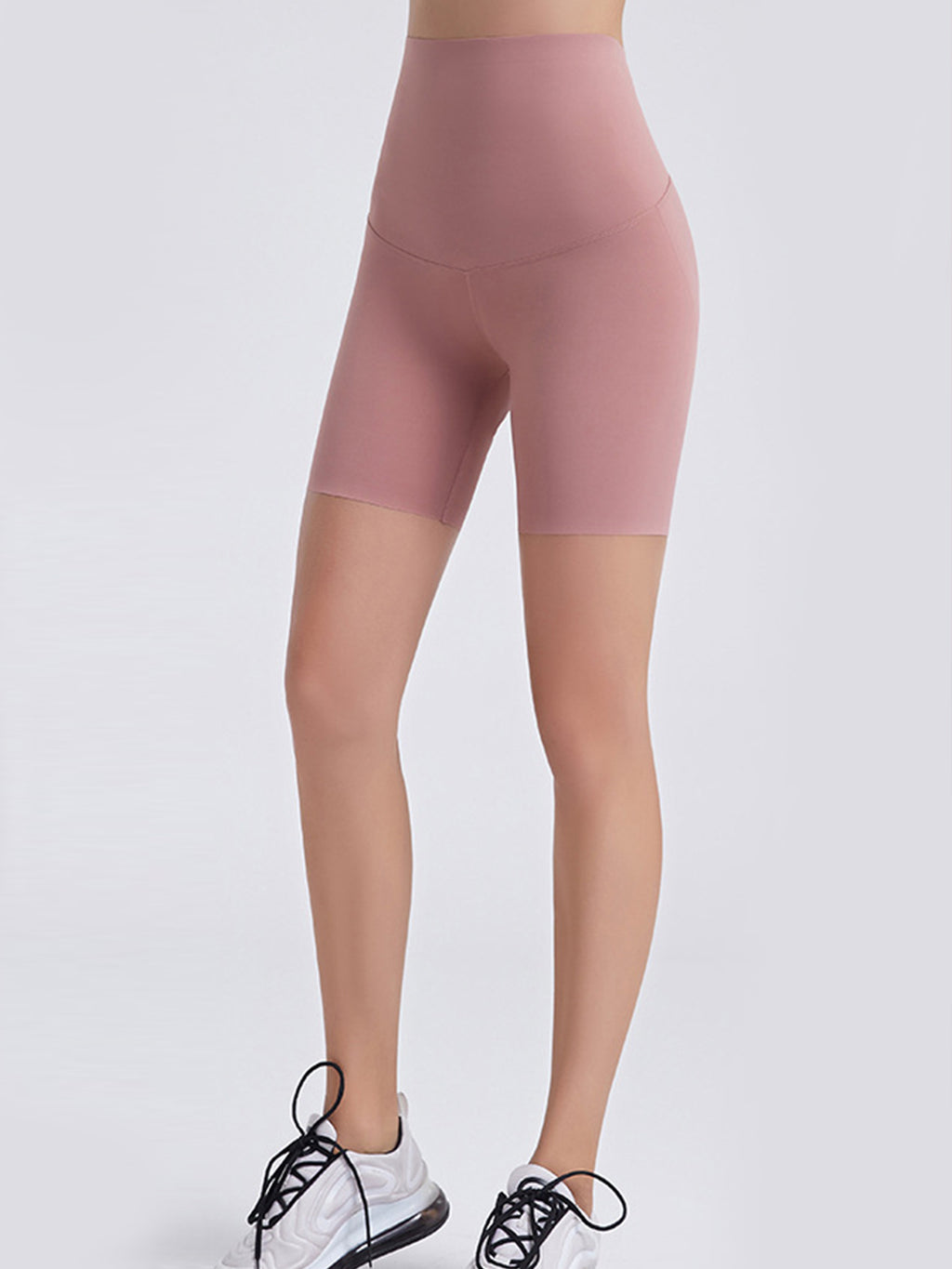 Wide Waistband Sports Shorts in Lavender in Air Force Blue for Women