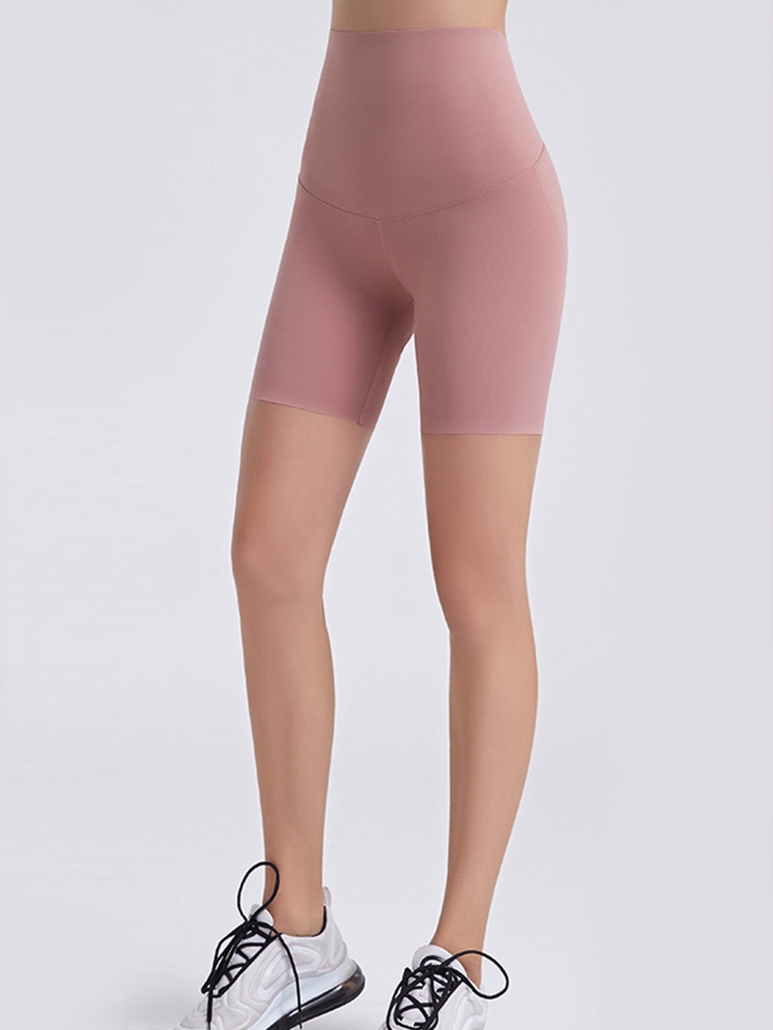 Wide Waistband Sports Shorts in Lavender in Air Force Blue for Women