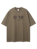 Casual Letter Graphic Short Sleeve T-Shirt Plus Size in Brown for Men