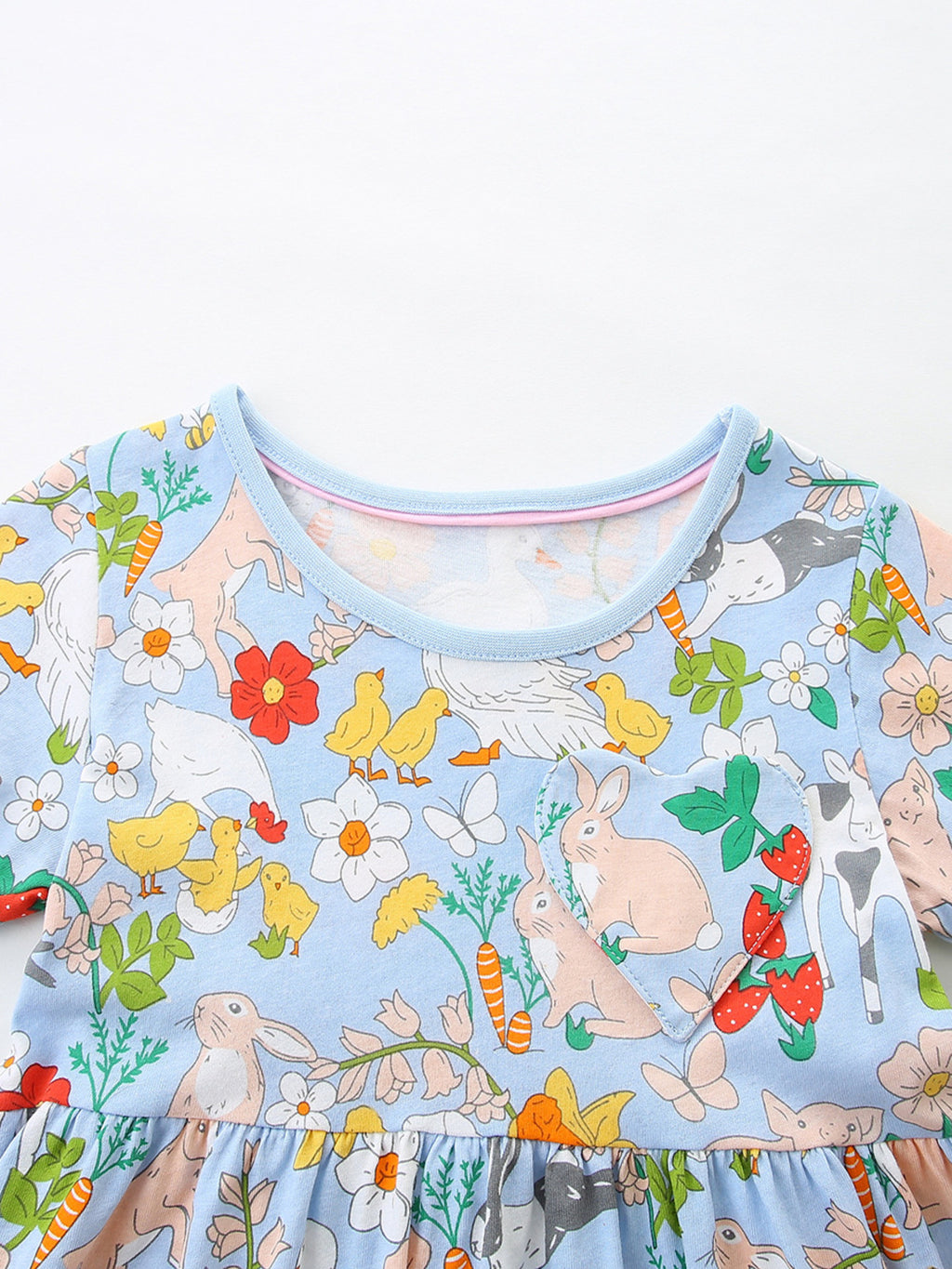 Cartoon Animal Print Casual Dress in Multicolor for Girls