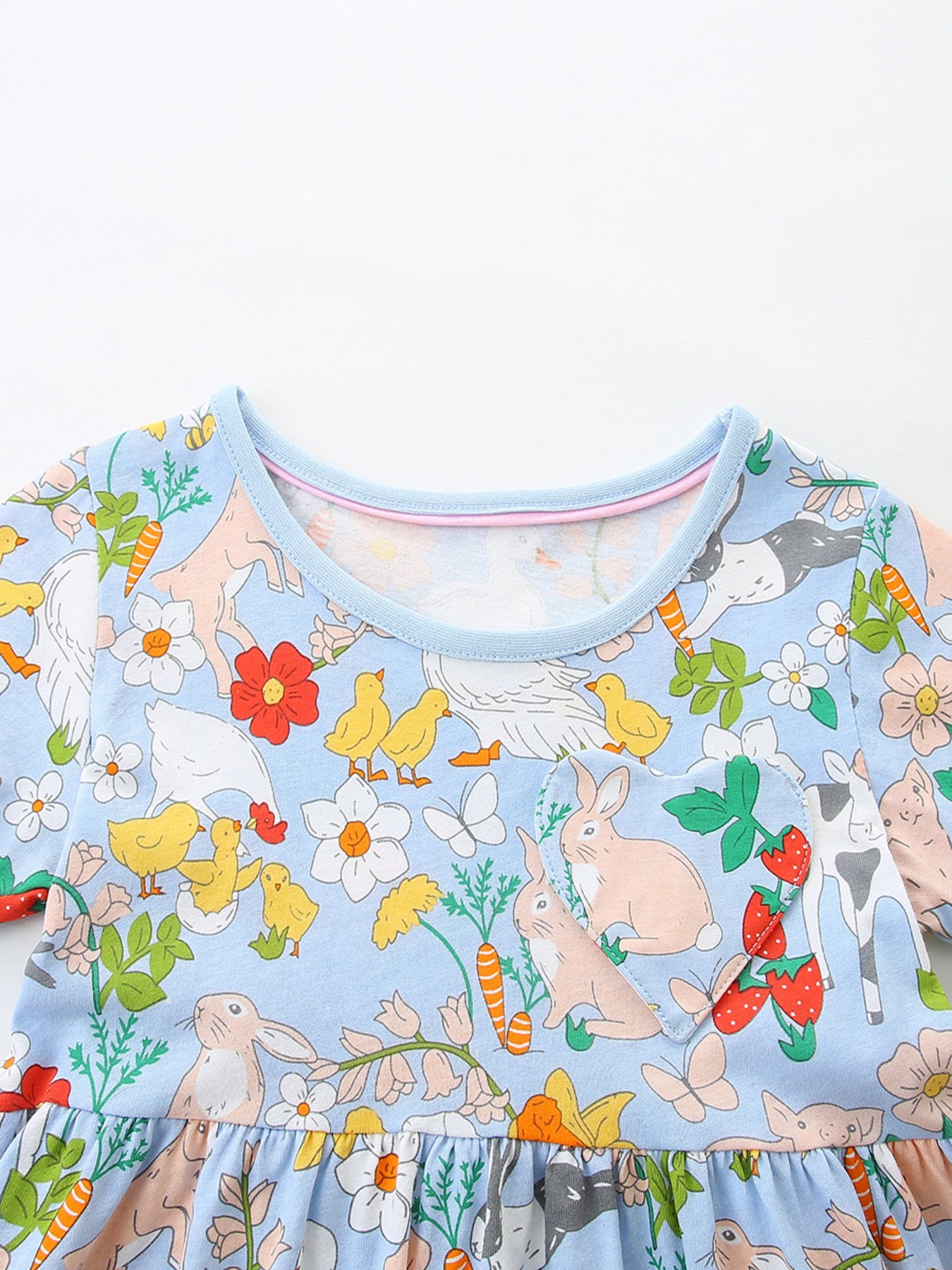 Cartoon Animal Print Casual Dress in Multicolor for Girls