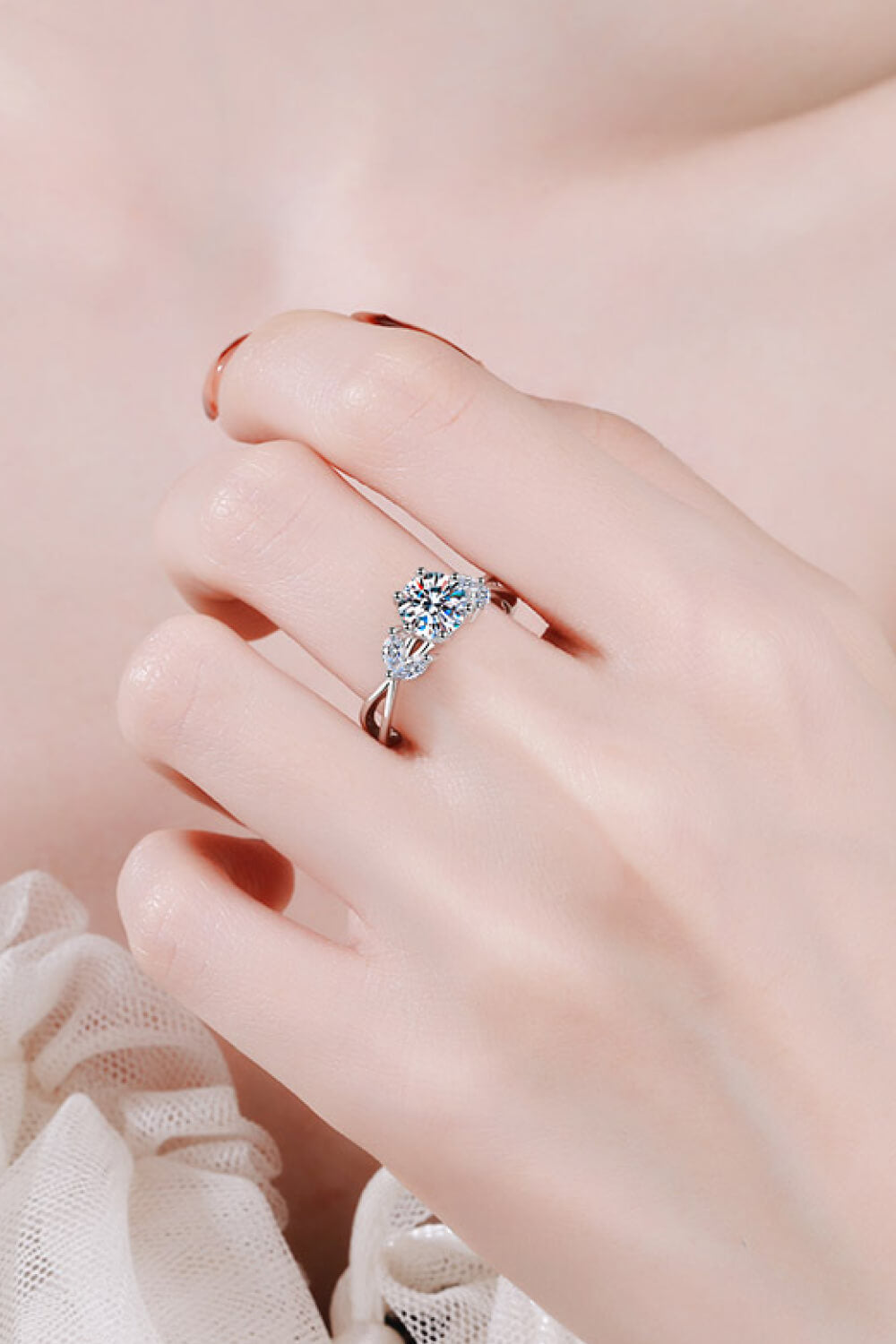 Come with Me 1 Carat Moissanite Ring in Silver for Women