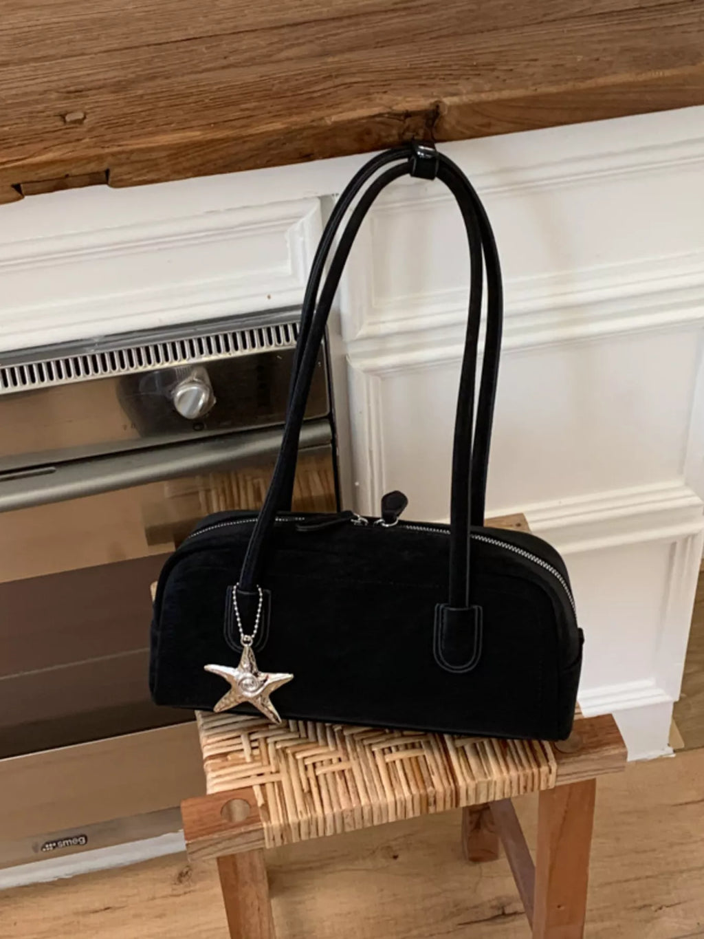 Star Charm Shoulder Bag in Black for Women