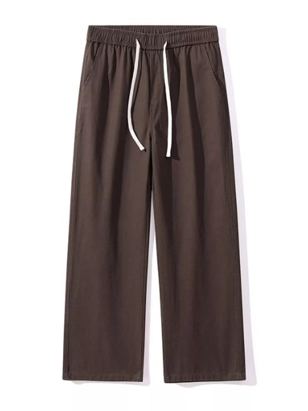 Relaxed Fit Drawstring Pants Plus Size in Black in Khaki for Men