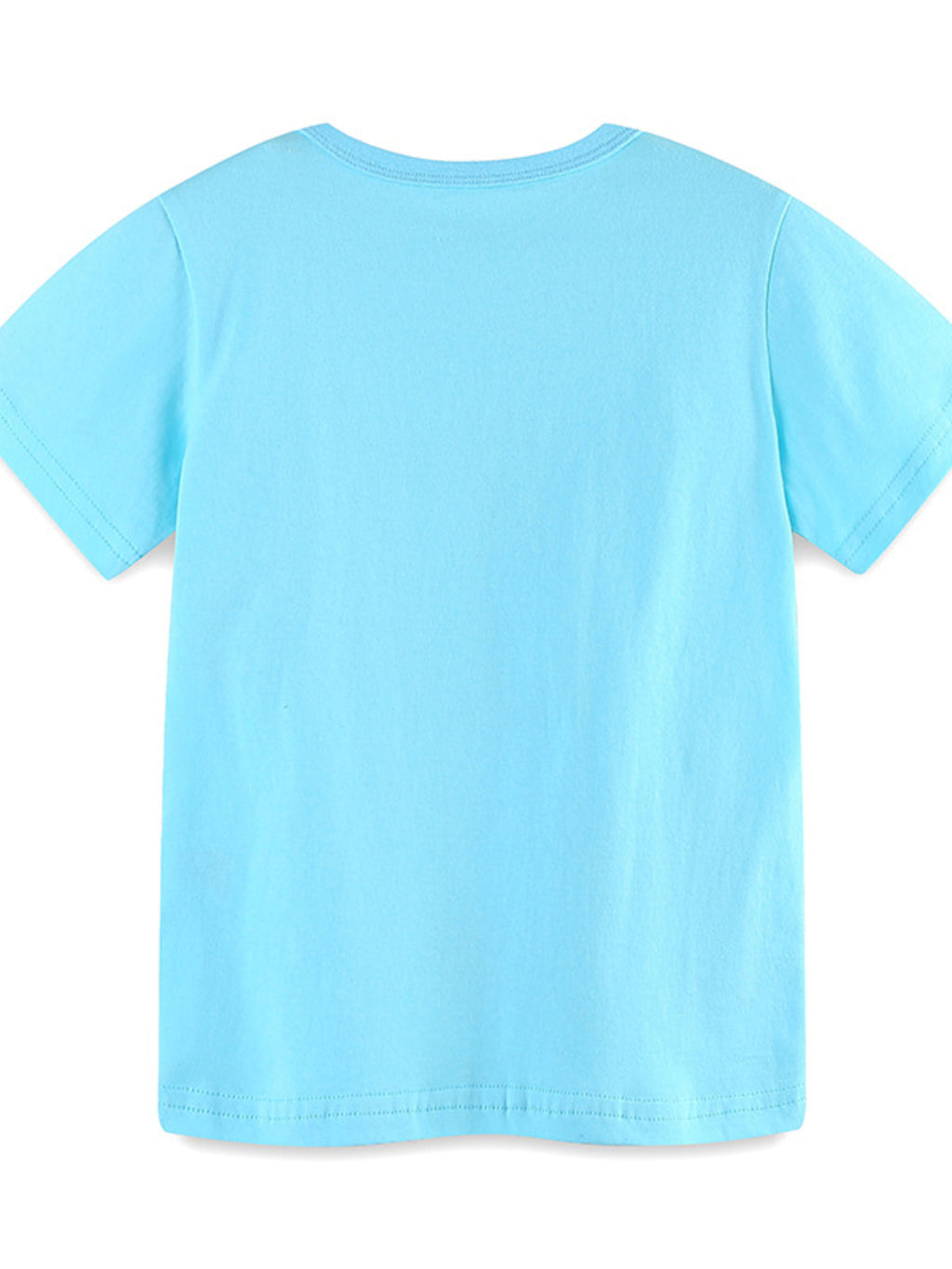 Excavator Print Short Sleeve T-Shirt in Pastel Blue for Boys