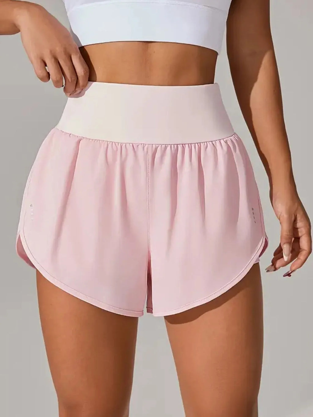 Pocketed High Waist Active Shorts in Black for Women