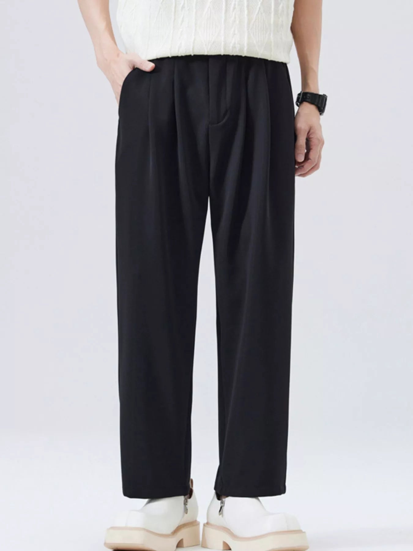 Casual Loose Fit Pants Plus Size in Black for Men