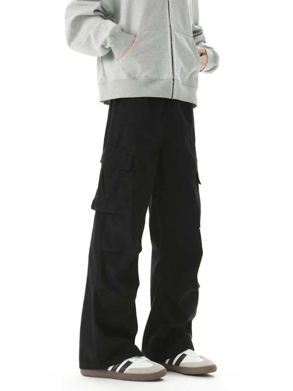 Loose Fit Cargo Pants in Dark Gray for Men