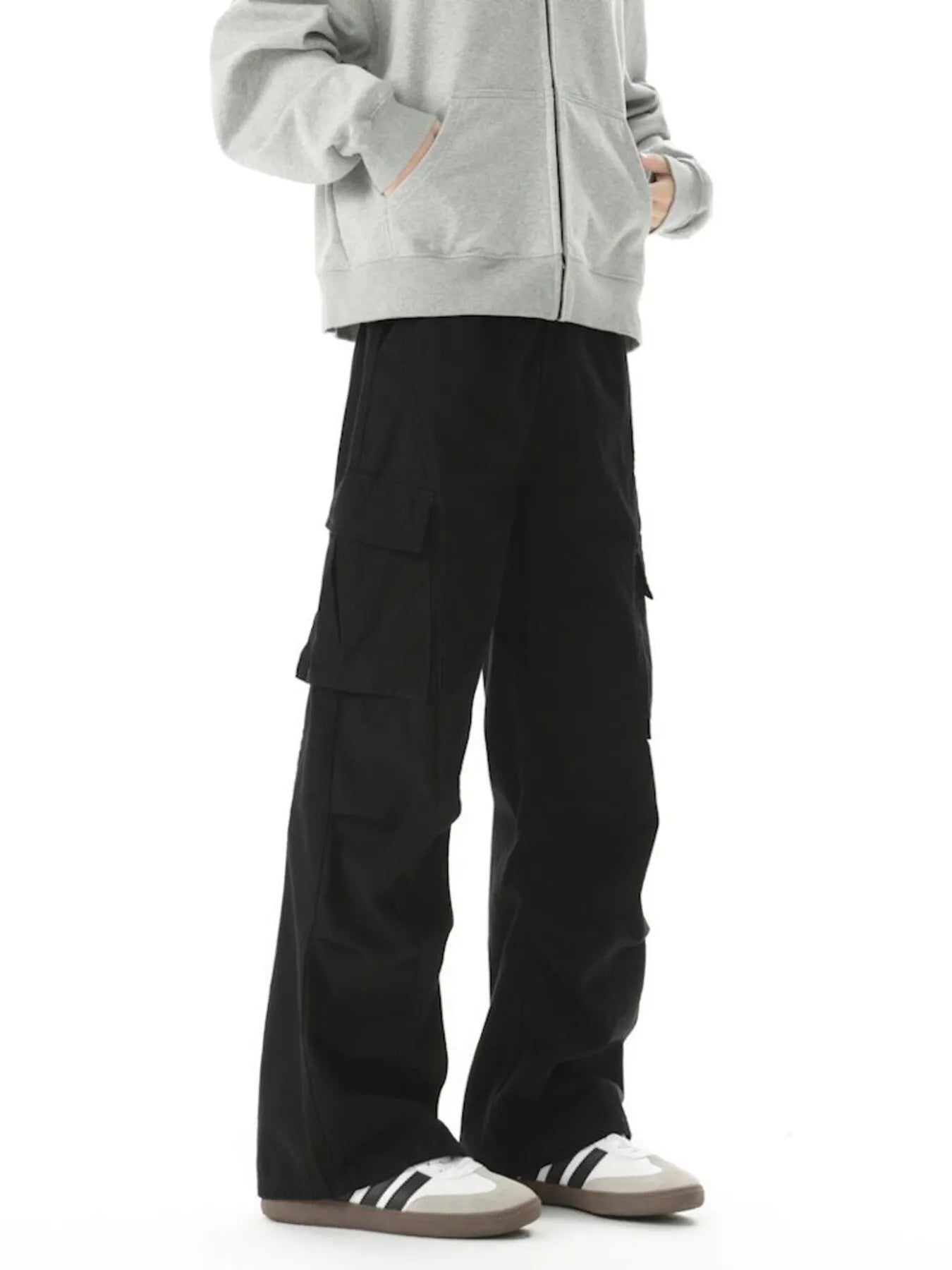 Loose Fit Cargo Pants in Dark Gray for Men