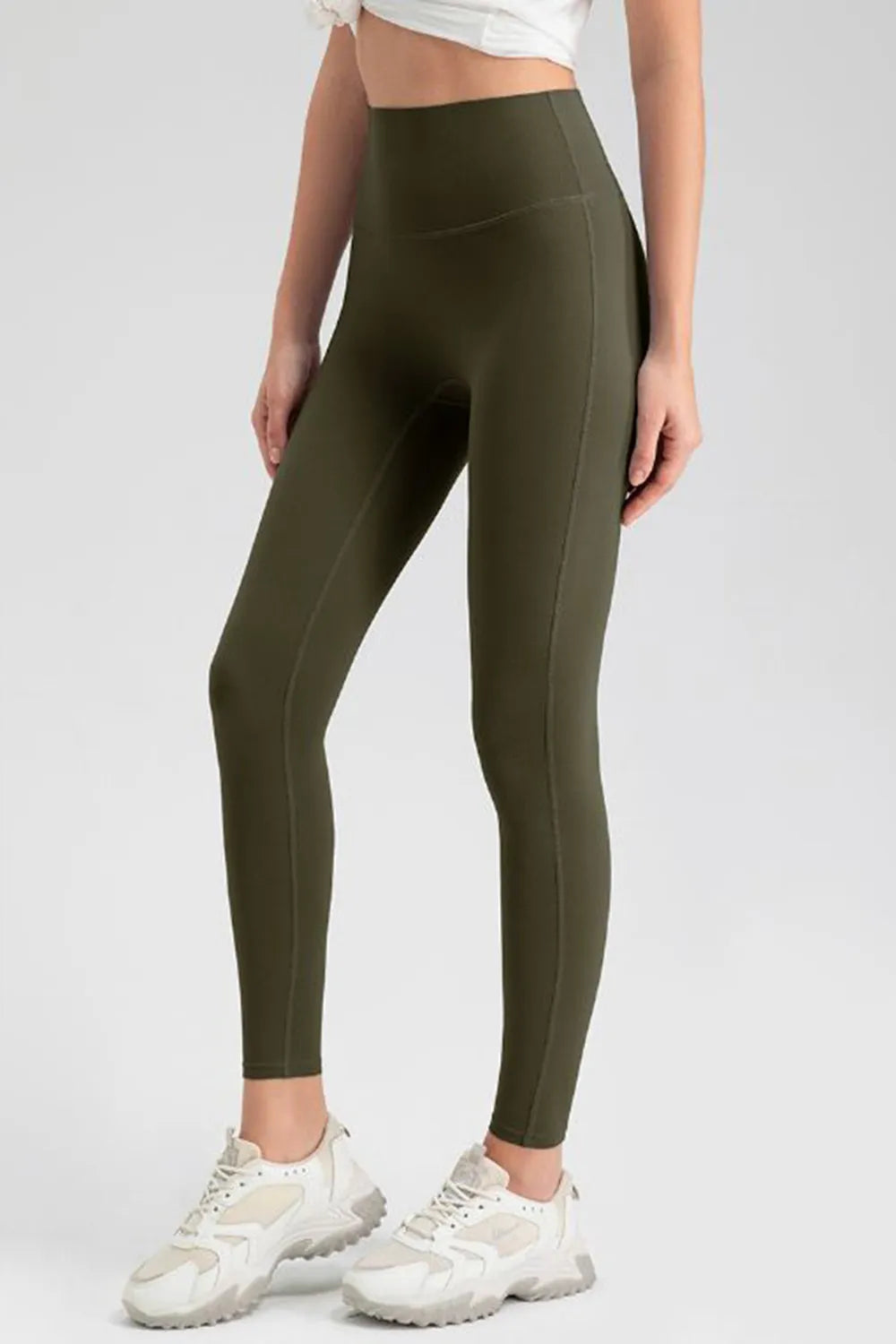 High Waist Skinny Active Pants in Matcha Green for Women