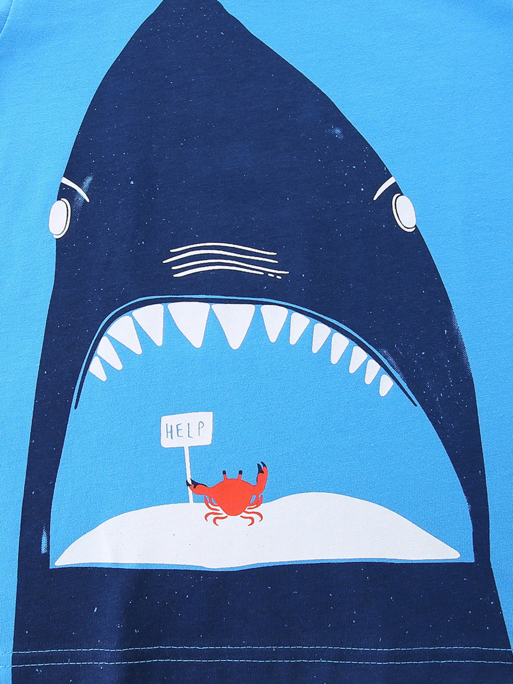 Shark Graphic Short Sleeve T-Shirt in Sky Blue for Boys