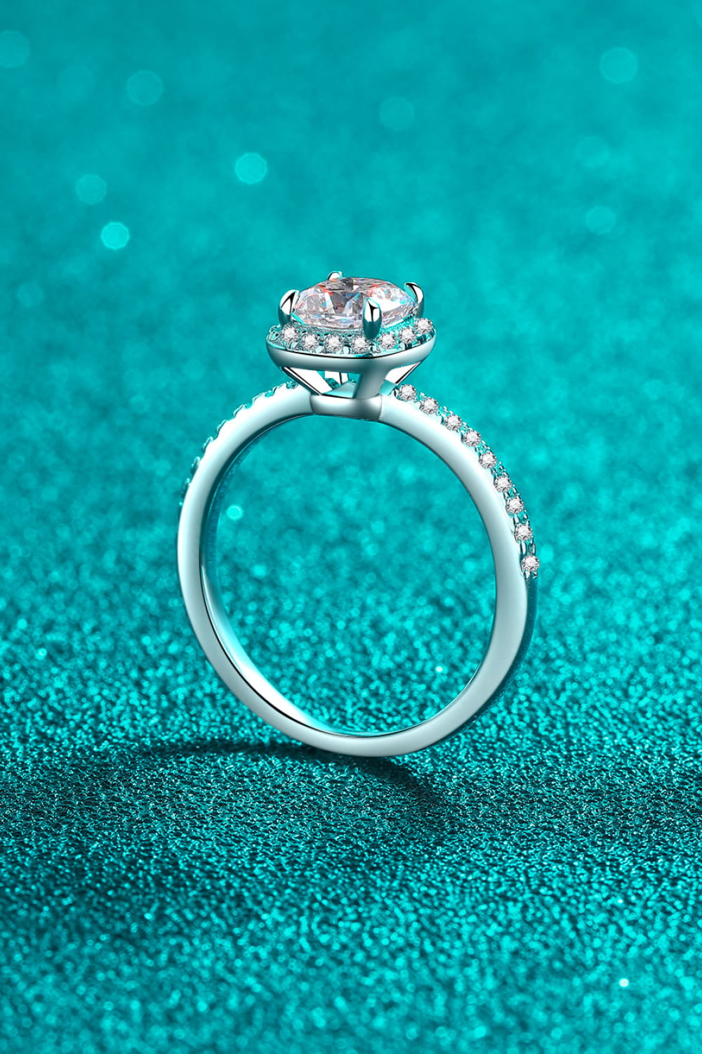 1 Carat Moissanite 925 Sterling Silver Halo Ring for Women