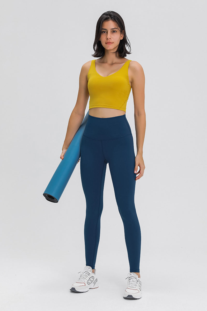 Scoop Back Sports Bra in Mustard for Women