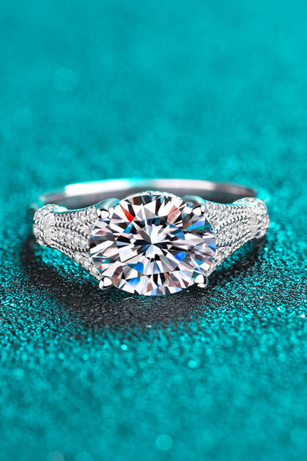 Unpredictable Day 3 Carat Moissanite Ring in Silver for Women