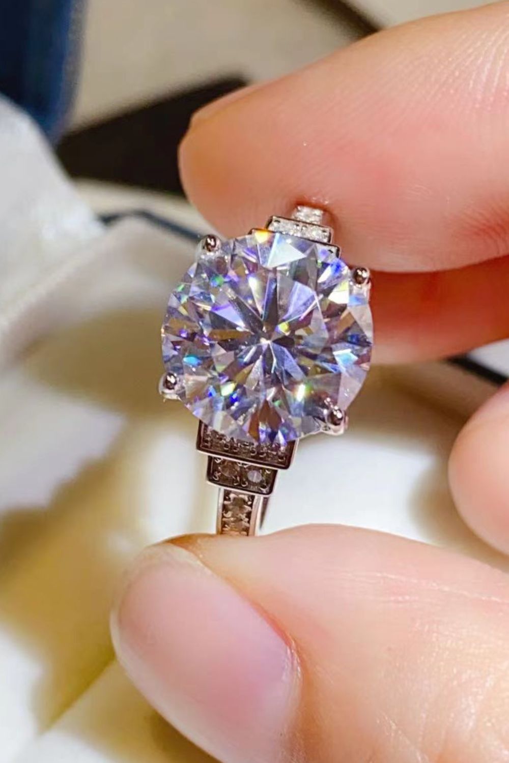 5 Carat Moissanite 925 Sterling Silver Ring in Classic for Women
