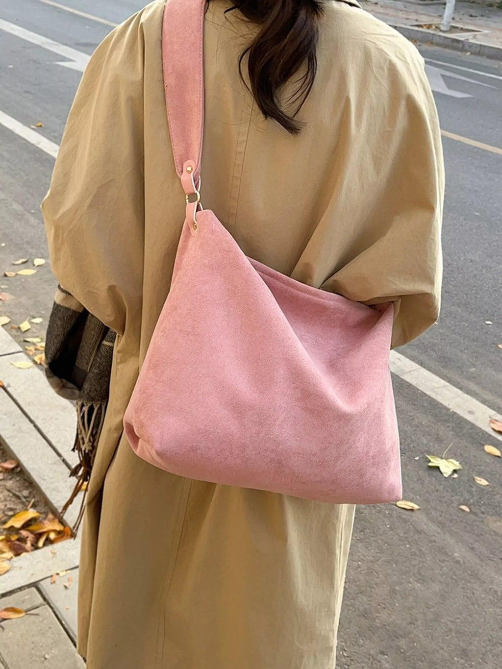 Suede Hobo Shoulder Bag for Women