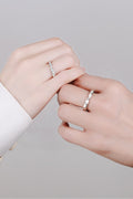 Moissanite Minimalist Rhodium-Plated Ring for Women