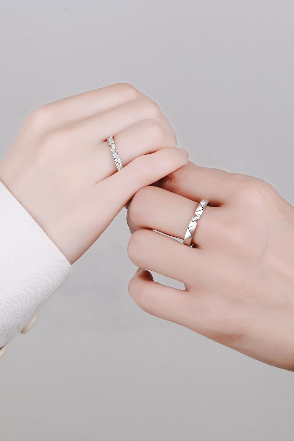 Moissanite Minimalist Rhodium-Plated Ring for Women