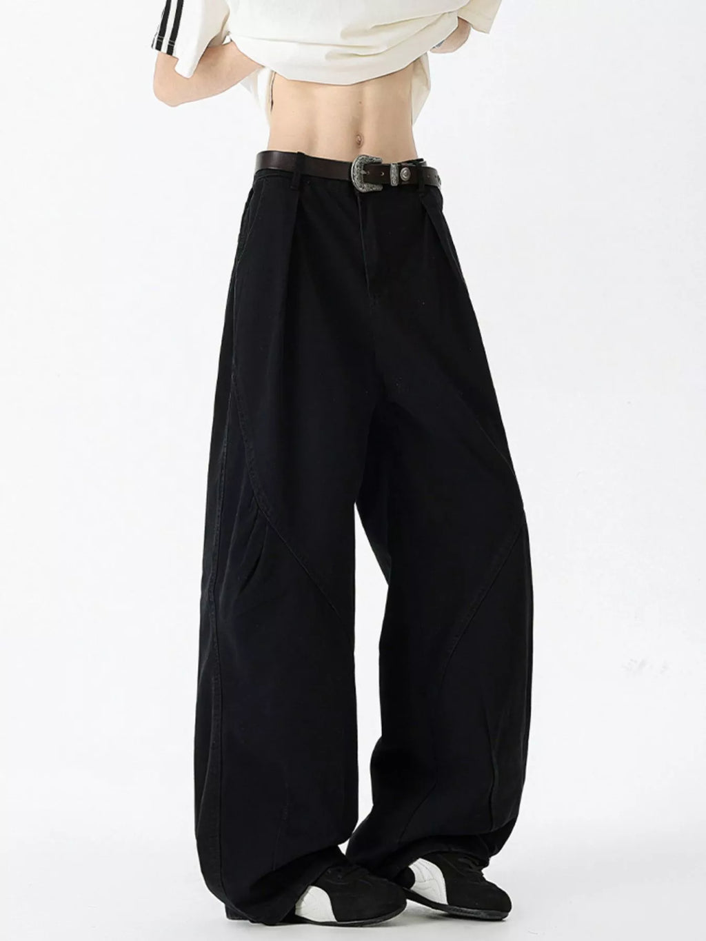 Wide Leg Jeans Plus Size in Green for Men