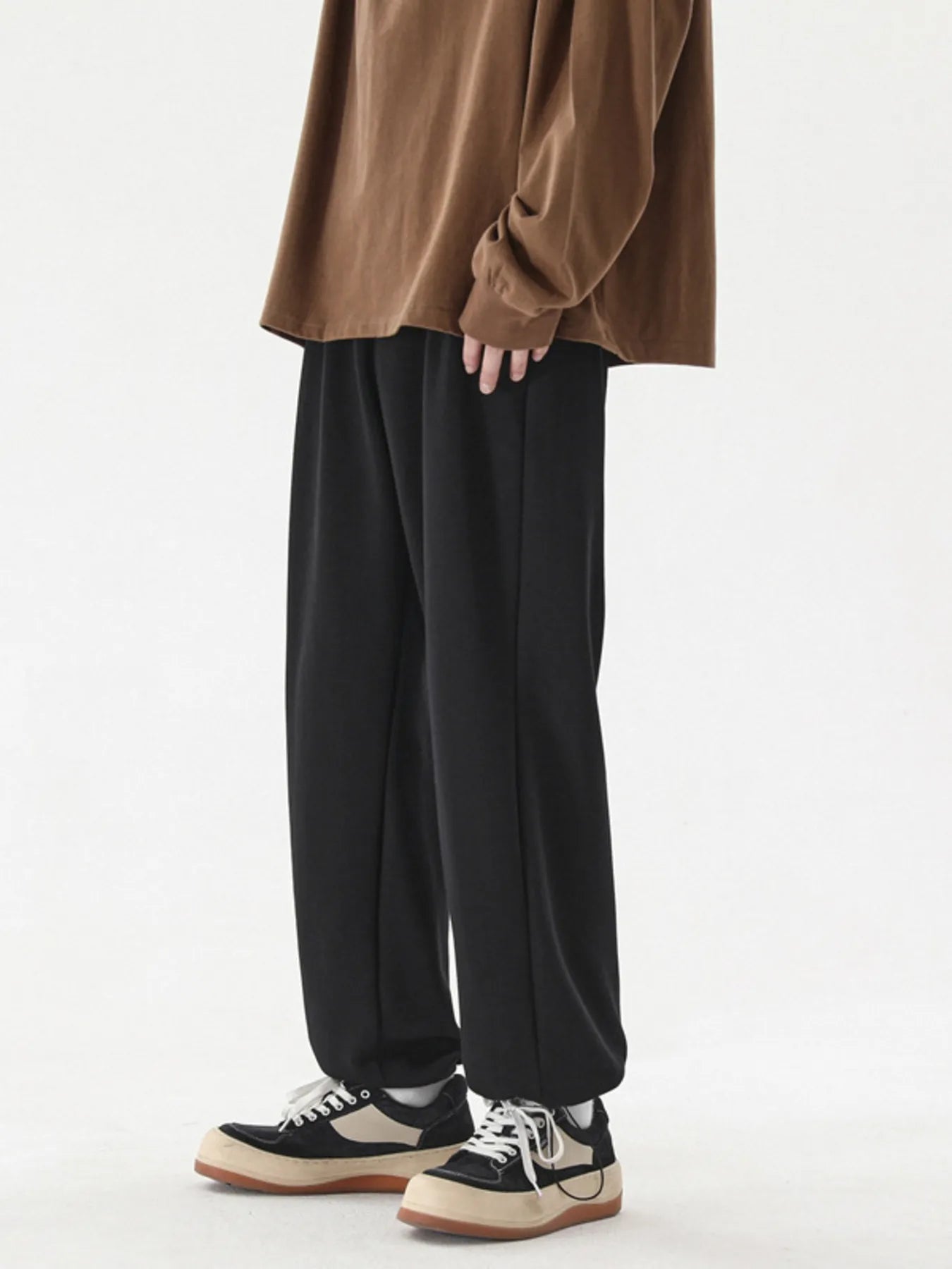 Plus Size Casual Loose-Fit Sweatpants in Gray for Men