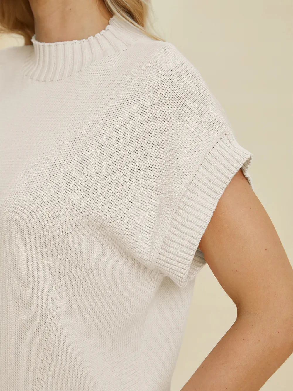 Plus Size Mock Neck Short Sleeve Sweater for Women