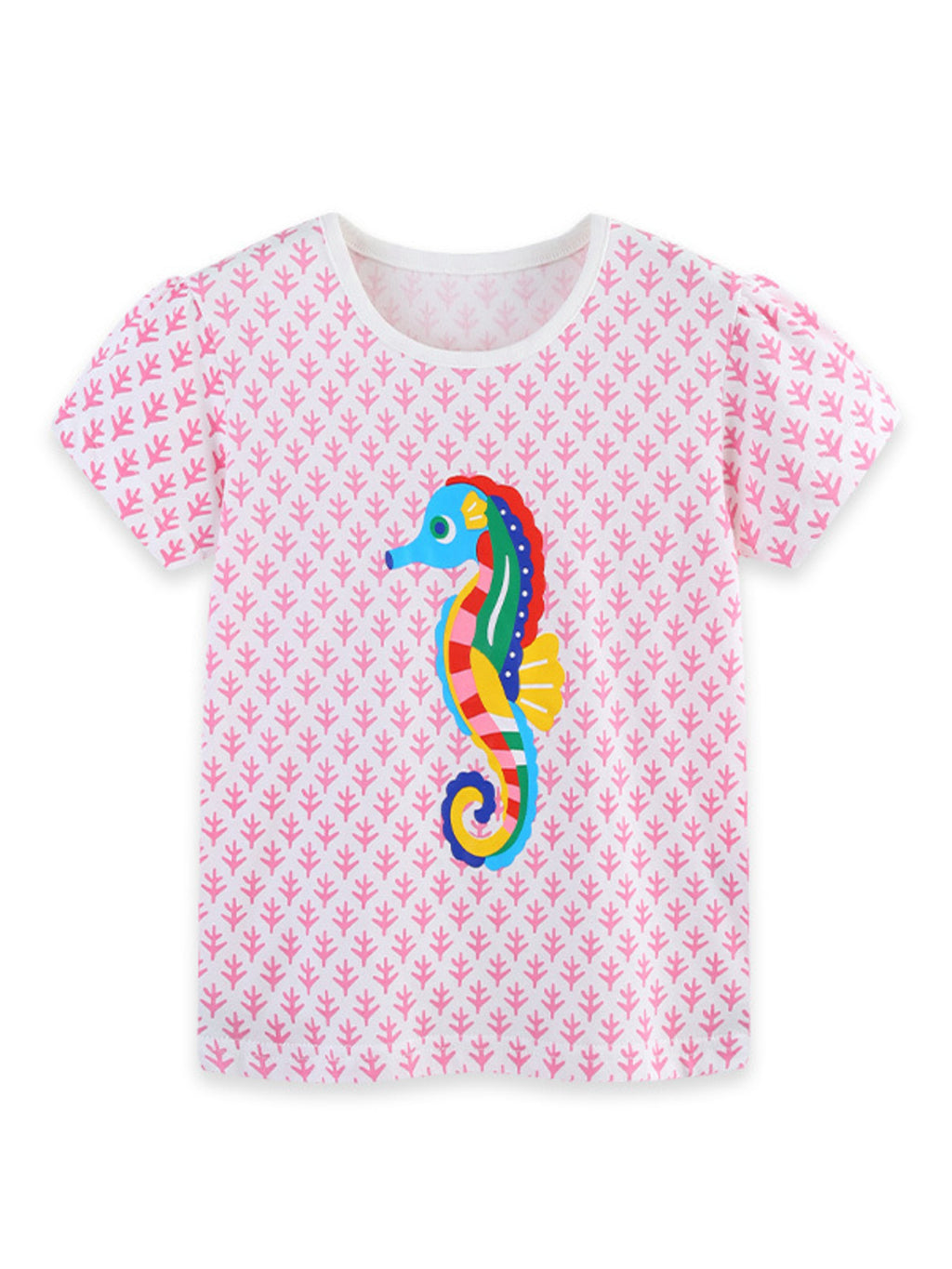 Graphic Short Sleeve T-Shirt 3-Piece Set in Multicolor for Girls