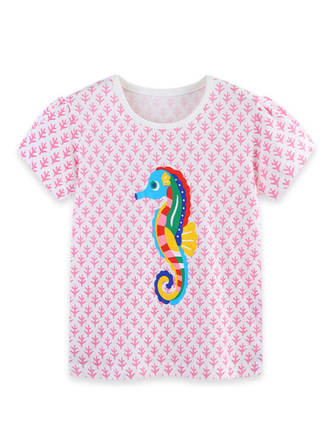 Graphic Short Sleeve T-Shirt 3-Piece Set in Multicolor for Girls