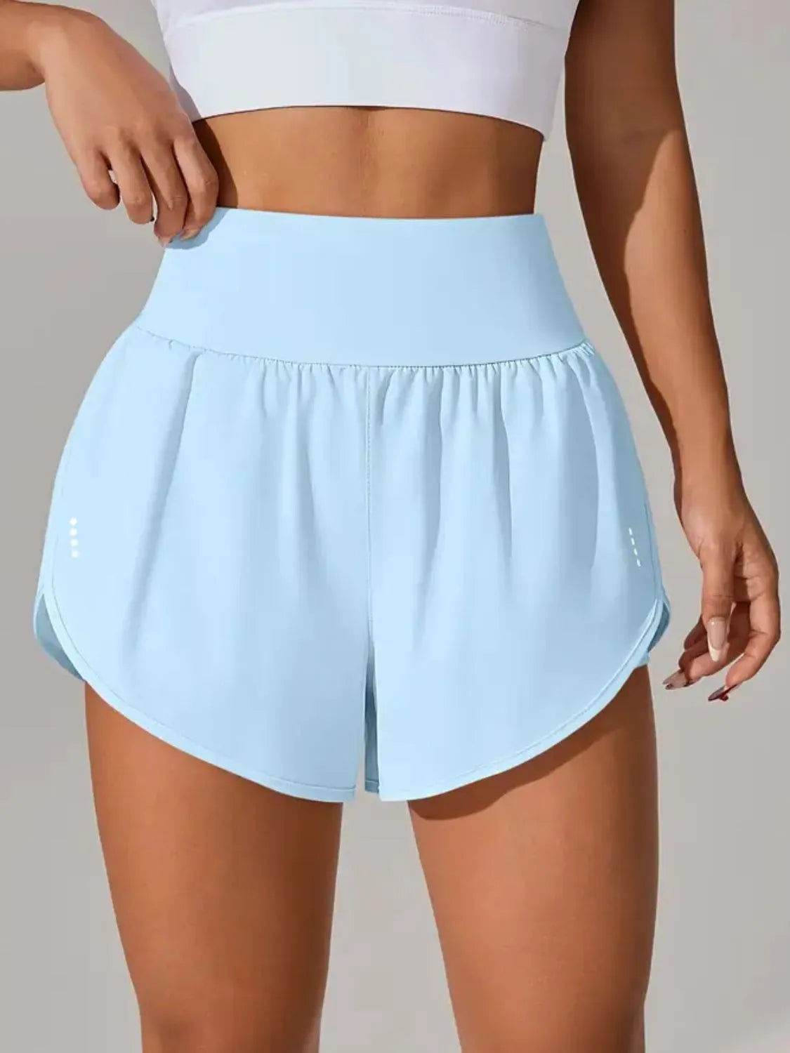 Pocketed High Waist Active Shorts in Orange for Women