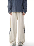 Plus Size Side Striped Relaxed Fit Casual Pants in Khaki for Men