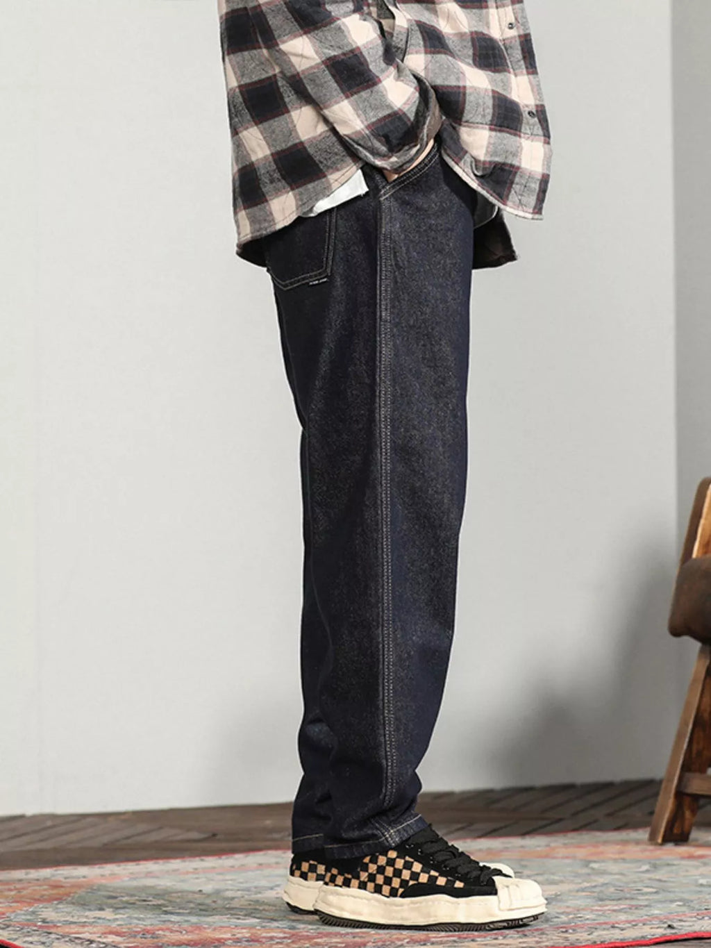 Wide Leg Jeans in Vintage Blue for Men