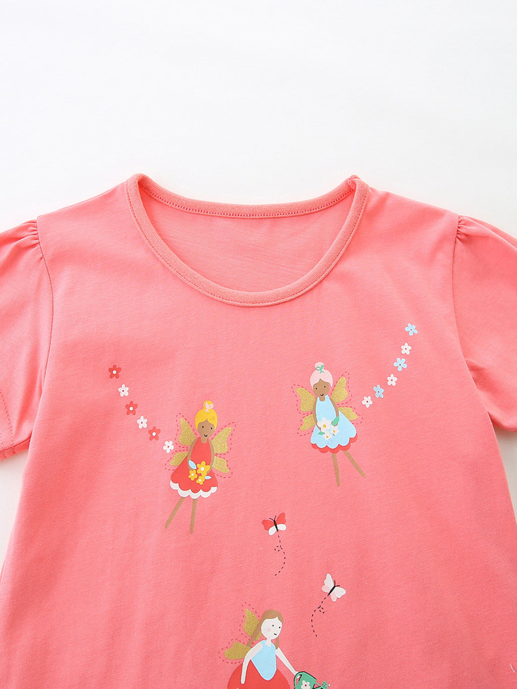 Graphic Short Sleeve T-Shirt 3-Piece Set in Multicolor for Girls
