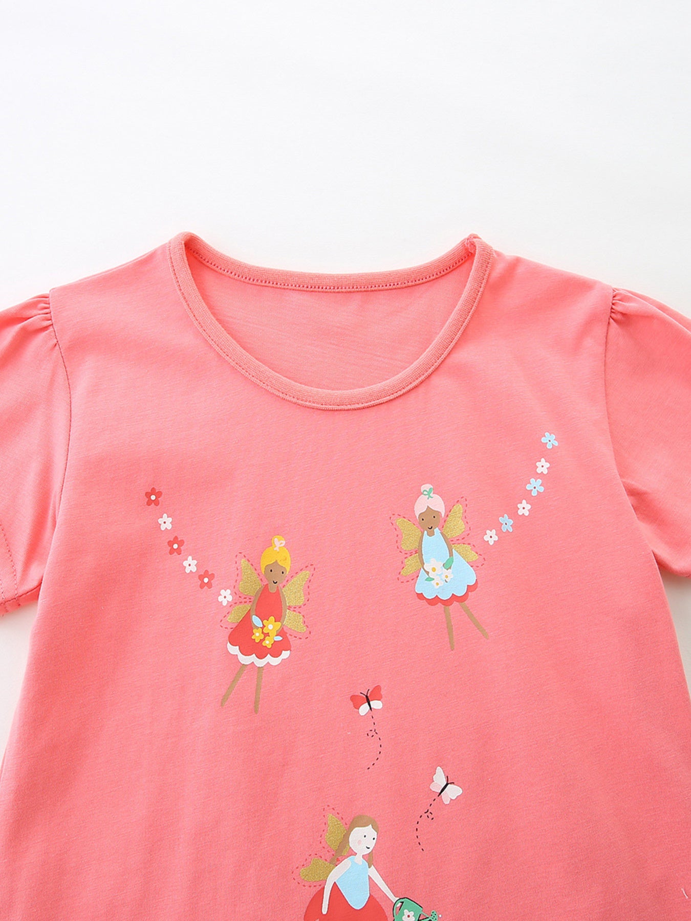 Graphic Short Sleeve T-Shirt 3-Piece Set in Multicolor for Girls