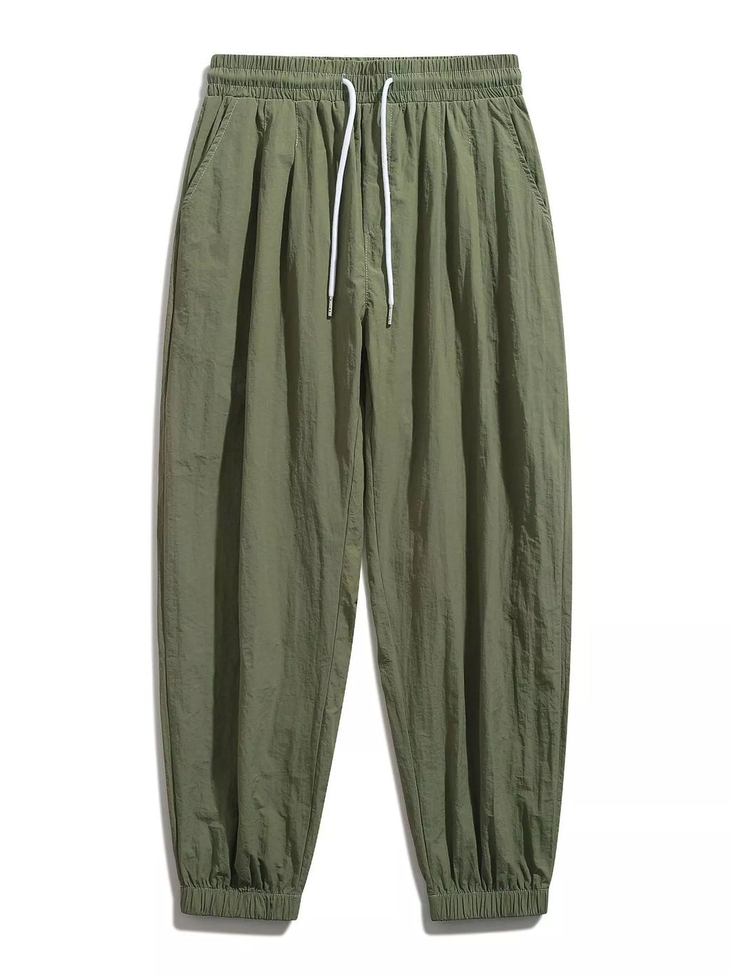Plus Size Drawstring Loose Fit Joggers in Black for Men