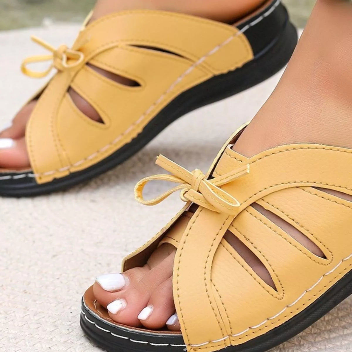 Open Toe Wedge Sandals in Blue in Red for Women
