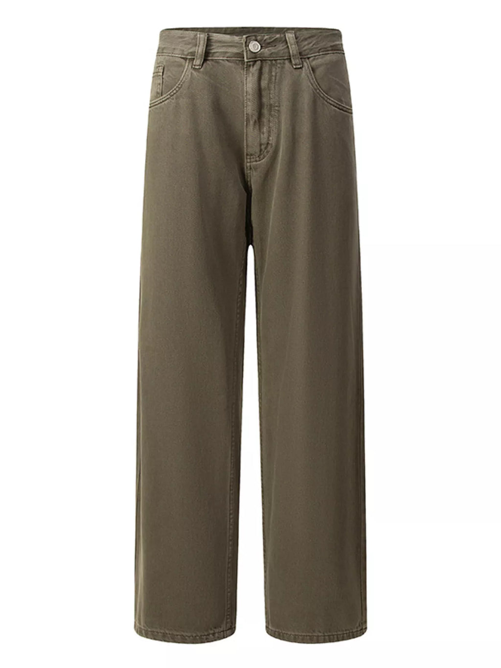 Vintage Wash Wide Leg Jeans in Khaki in Black for Men