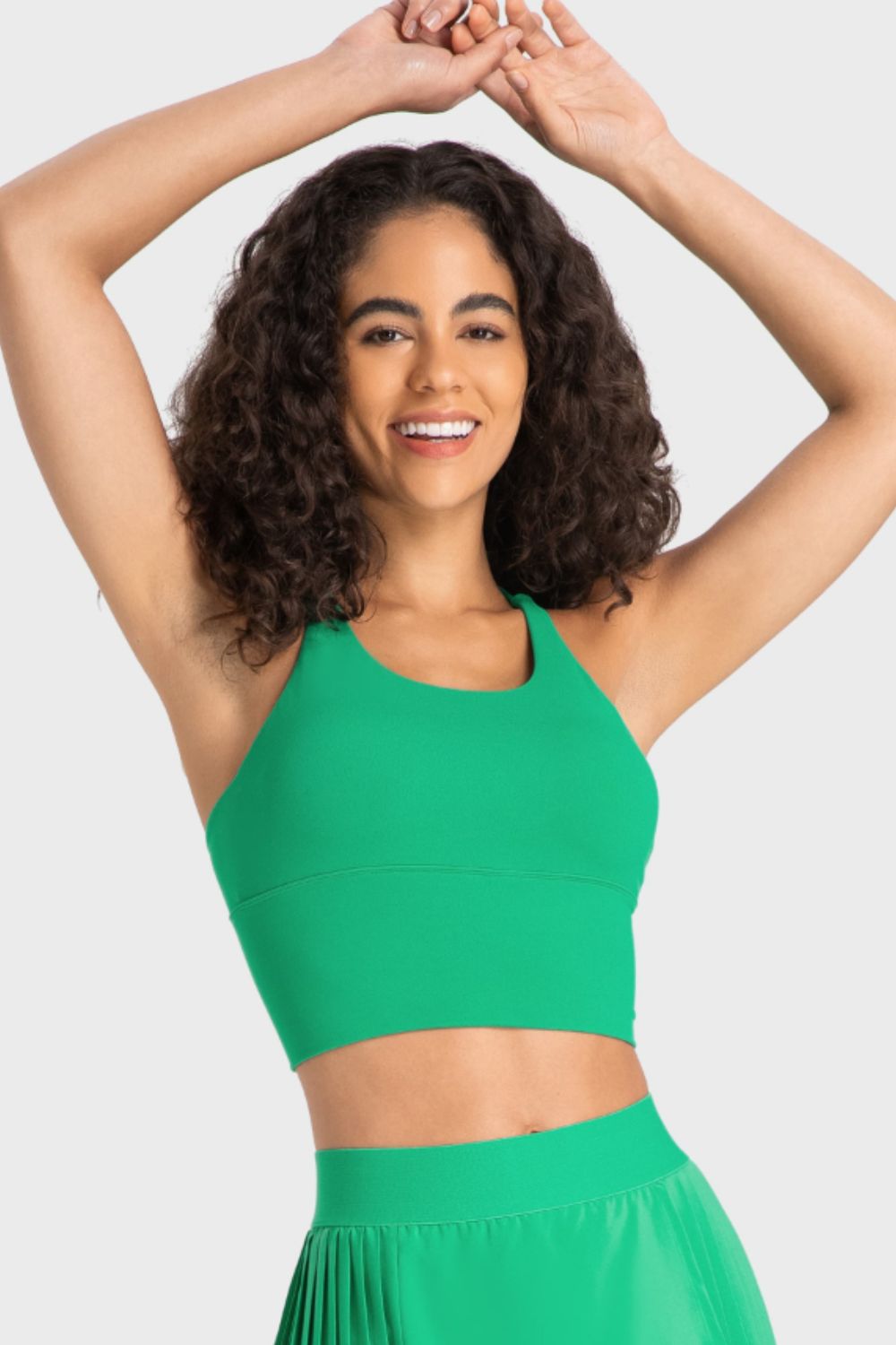 Crisscross Back Ladder Detail Sports Bra in Sherbet for Women