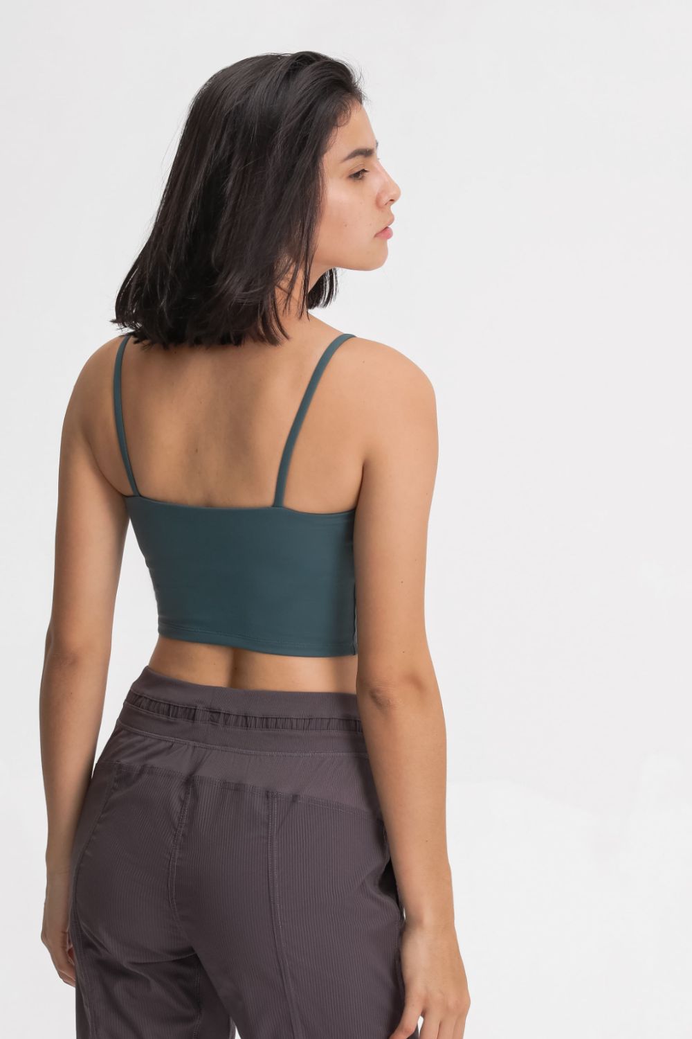 Feel Like Skin Scoop Neck Sports Cami in Turquoise for Women