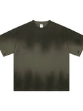 Gradient Round Neck Oversized T-Shirt in Army Green for Men
