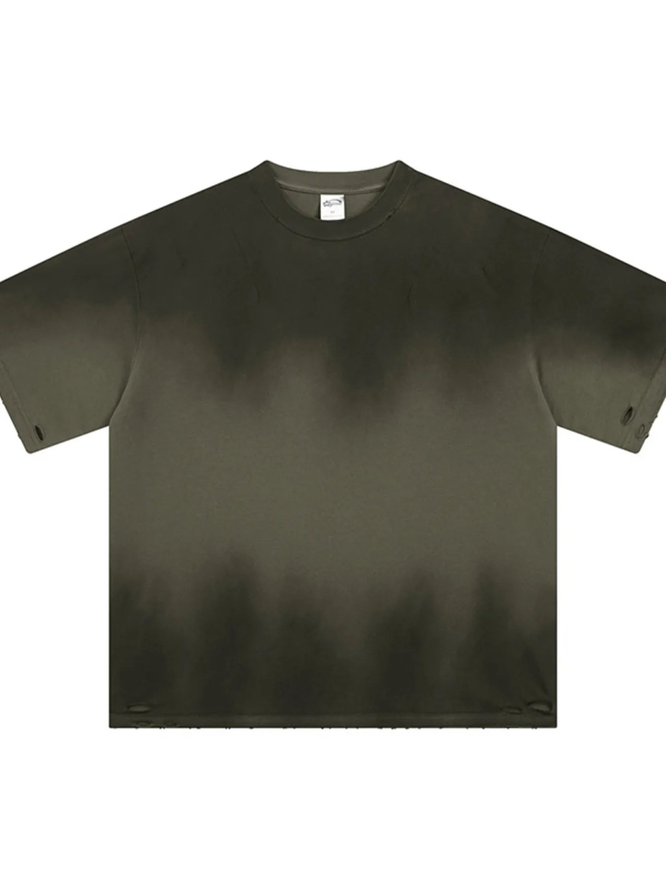 Gradient Round Neck Oversized T-Shirt in Army Green for Men