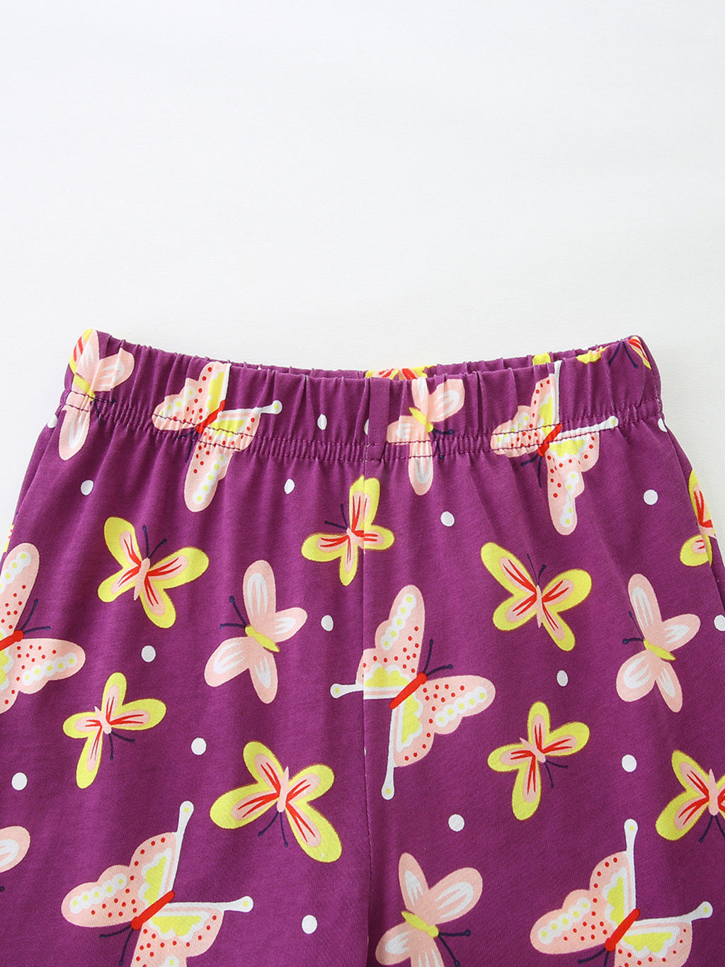 Butterfly Ruffle Sleeve Top & Shorts Set in Watermelon Pink for Girls