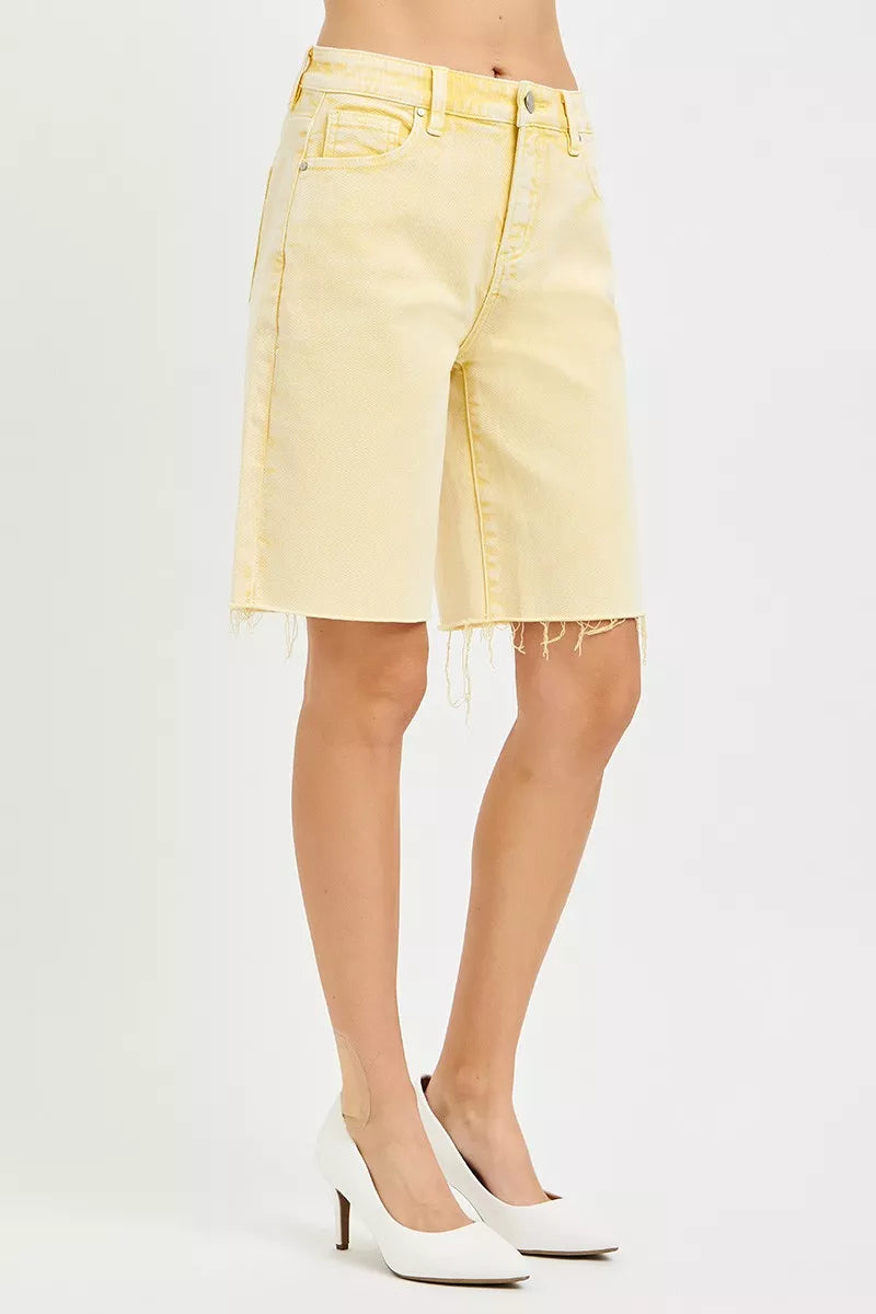 Slouchy Bermuda Shorts in Banana for Women