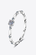 Moissanite 925 Sterling Silver Rhodium-Plated Ring for Women