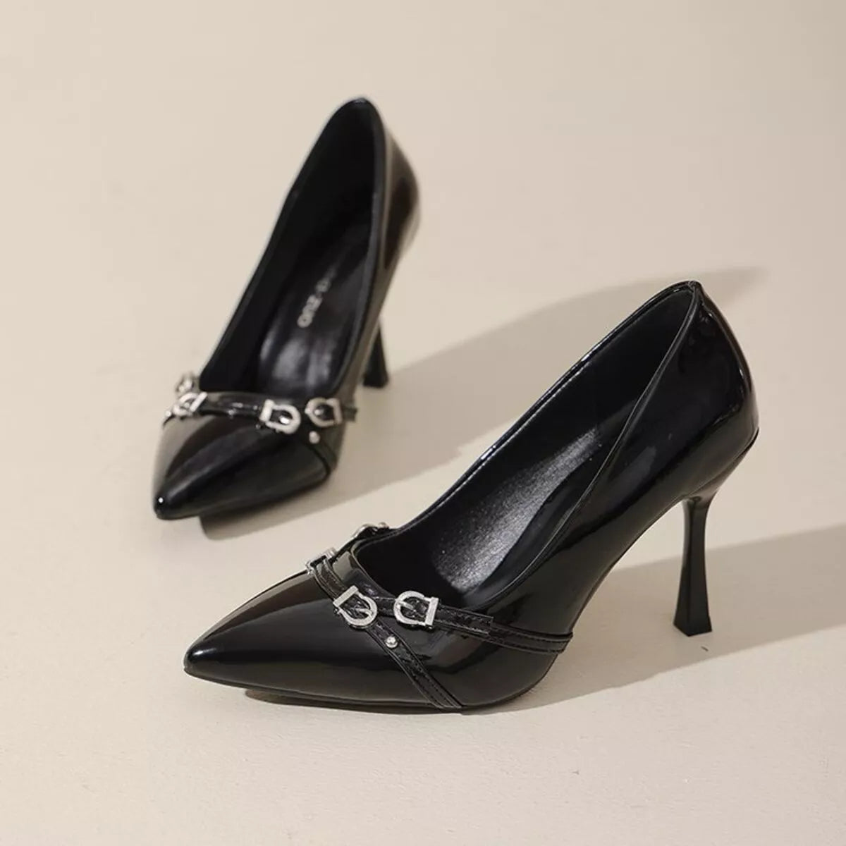 Point Toe High Heels Pumps in Black for Women