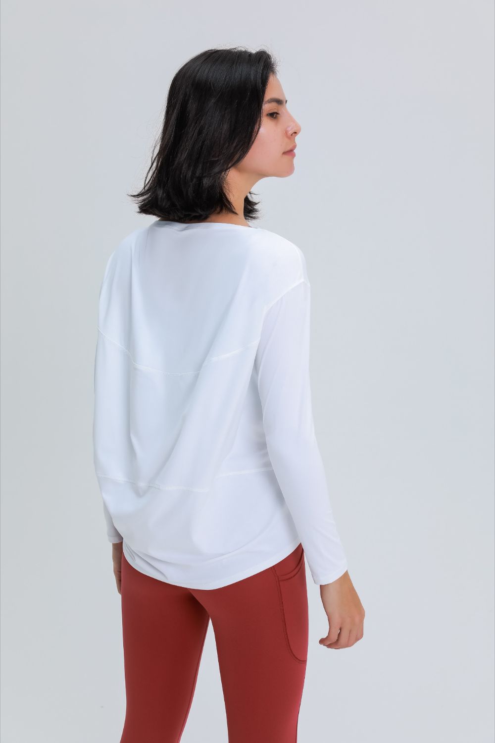 Loose Fit Active Top in White for Women
