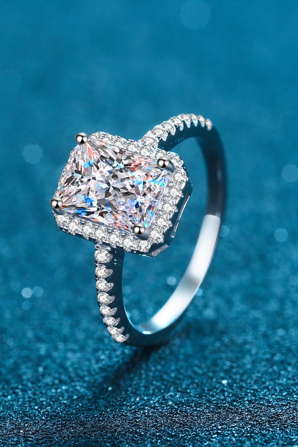 2 Carat Moissanite 925 Sterling Silver Halo Ring for Women