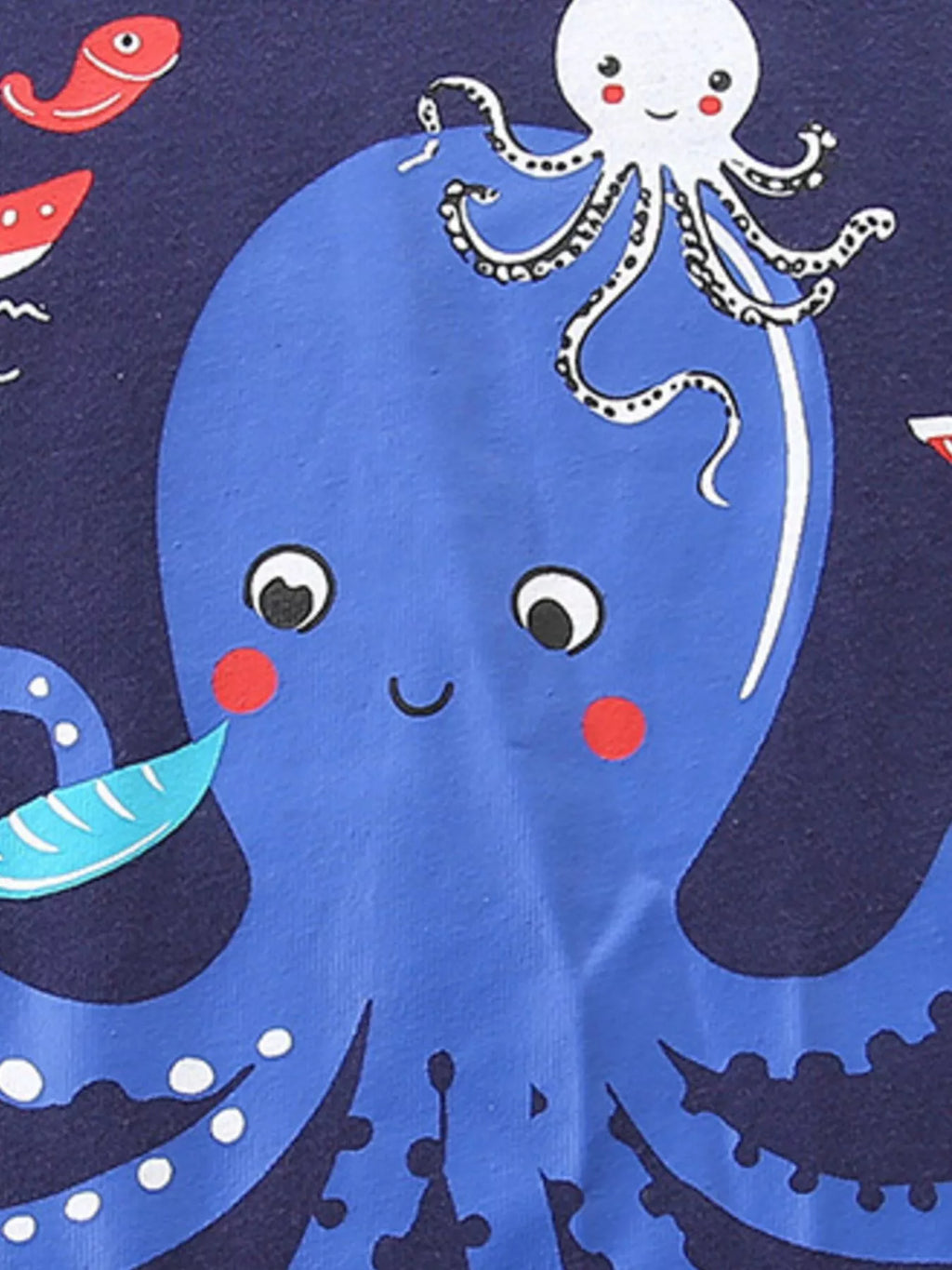 Octopus Graphic Tee and Shorts Set in Navy for Boys