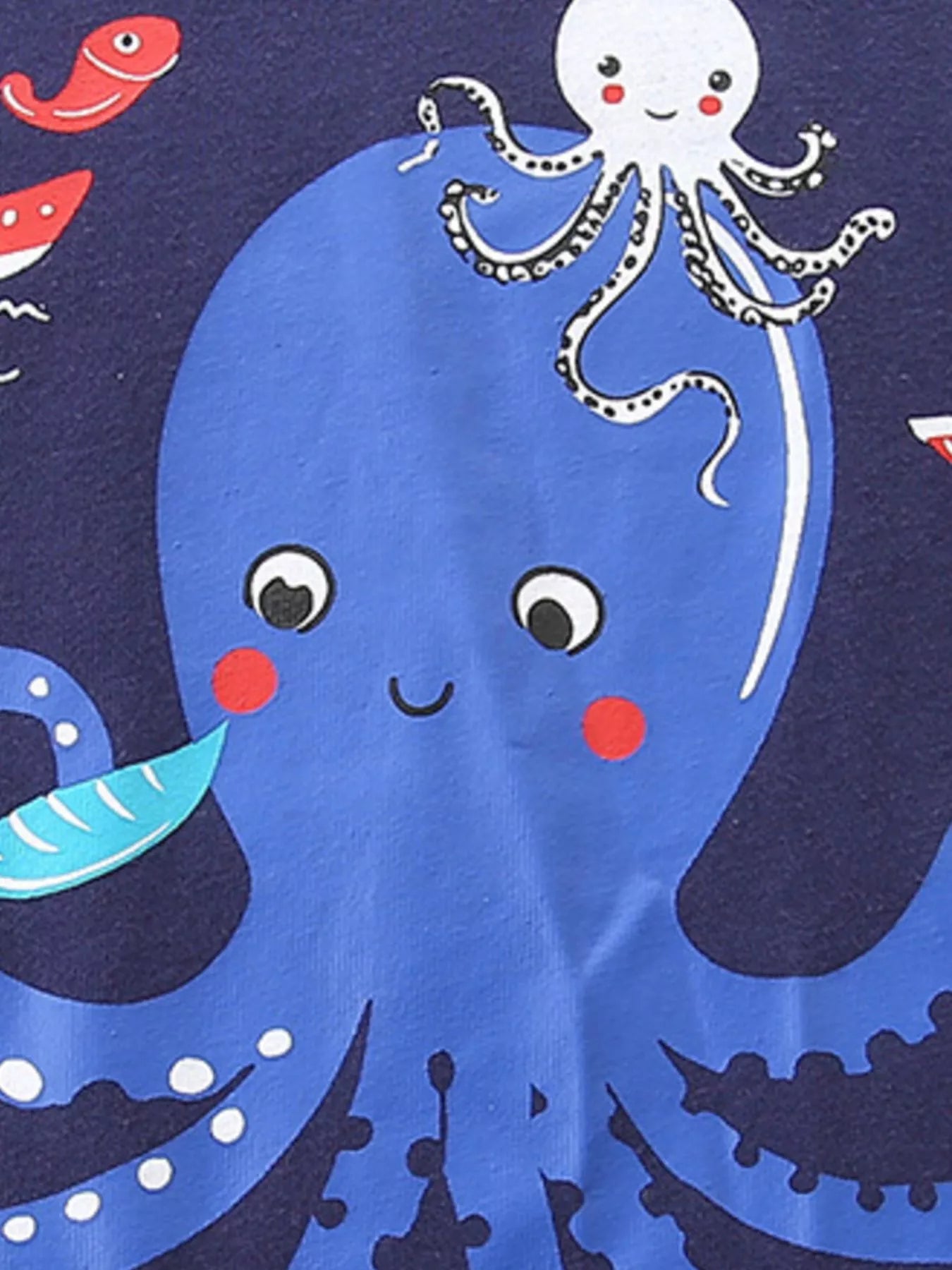 Octopus Graphic Tee and Shorts Set in Navy for Boys