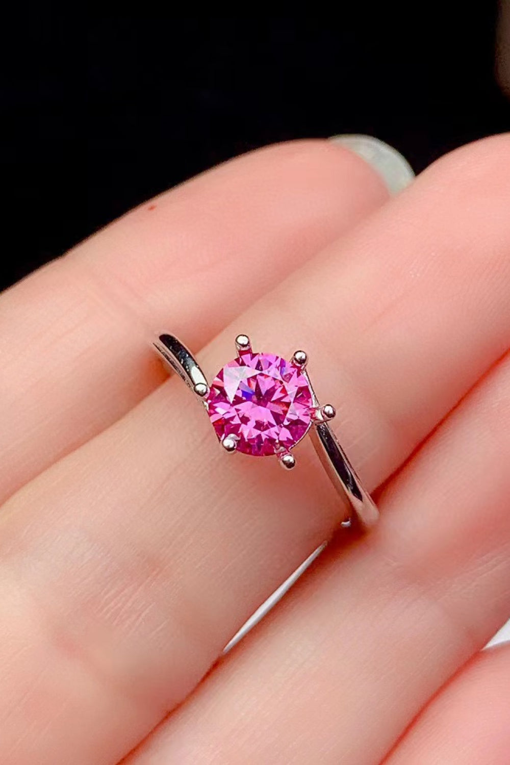 Cant Stop Your Shine 1 Carat Moissanite Ring in Pink for Women