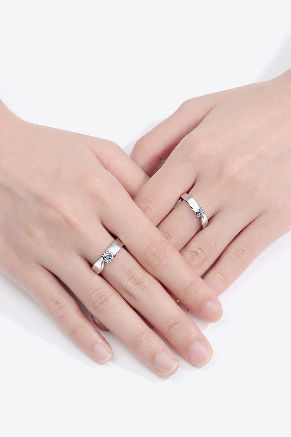 Moissanite Rhodium-Plated Ring in Men for Women