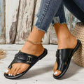 Toe Ring Buckle Sandals in Black for Women